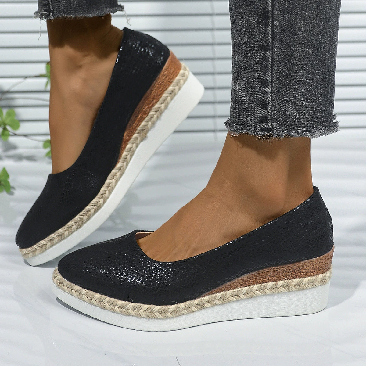 Women's Espadrille Wedge Slip-Ons – Chic & Comfortable