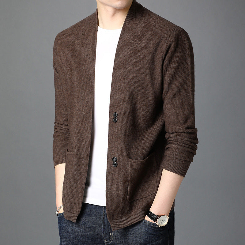 Men’s Open-Front Knit Cardigan