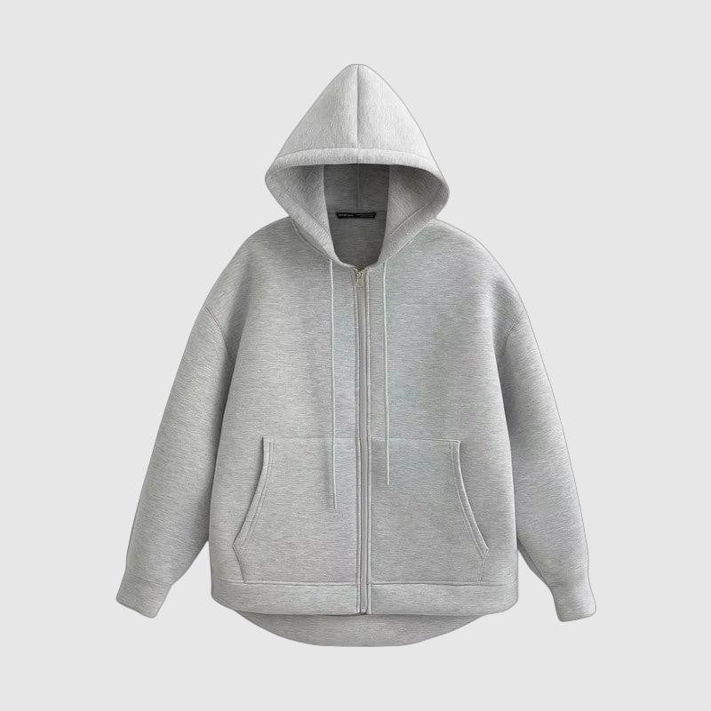 Men's retro zipper sweatshirt with hooded design