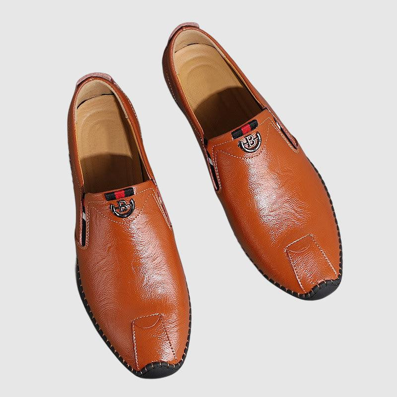 Men’s casual leather shoes with elastic sides