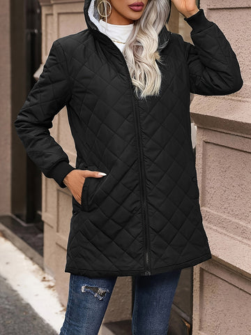 Trendy hooded coat for women with warm autumn winter design