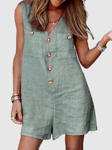 Women's boho v-neck romper