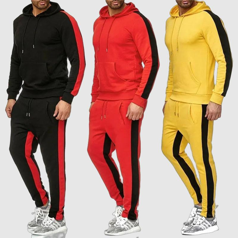 Men's 2-piece casual winter long sleeve breathable sportswear set