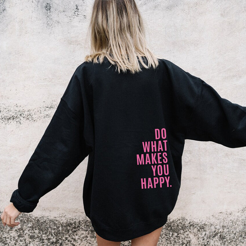 Women's inspirational print hoodie for feel-good fashion