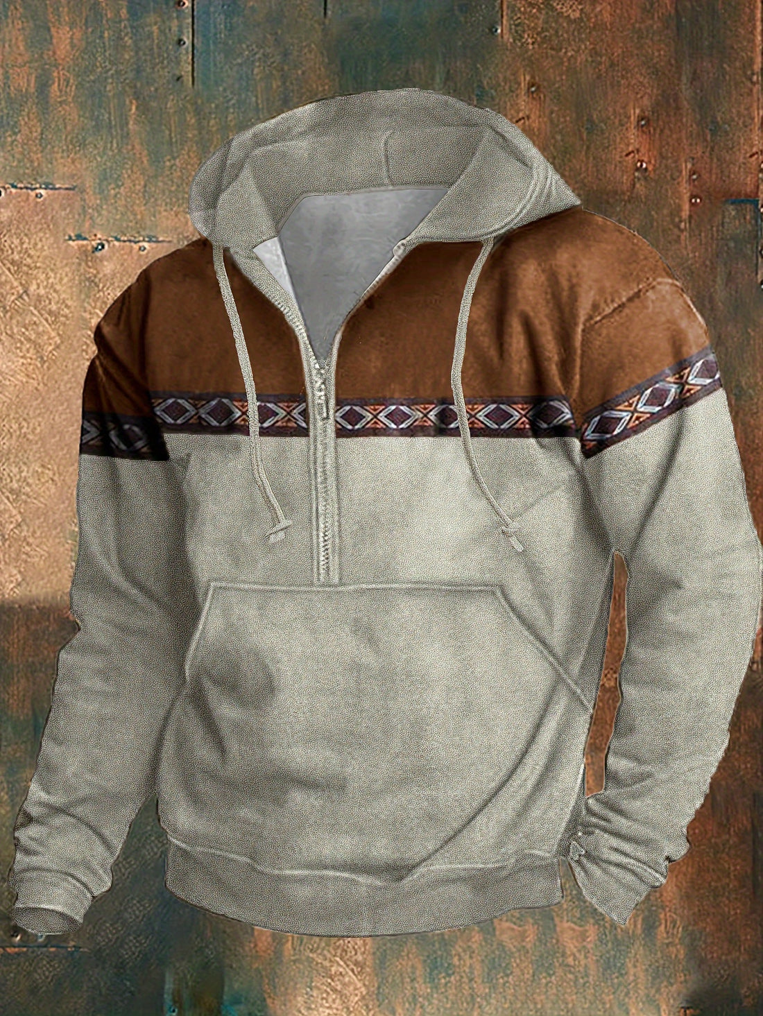 Plus size men's contrast color hoodies