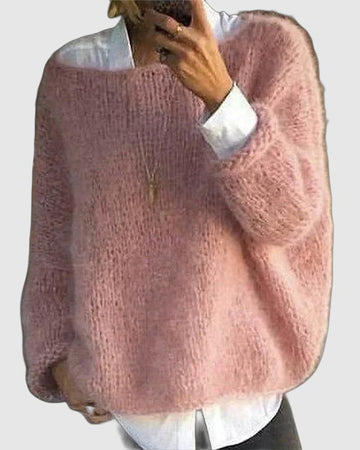 Women's fluffy knit oversized sweater