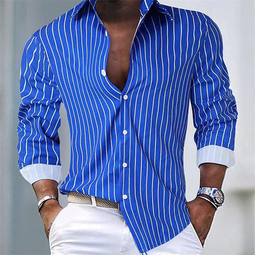 Men’s classic striped shirt with button closure