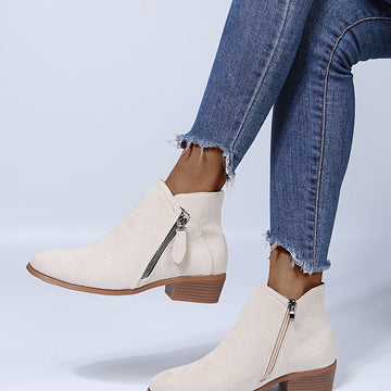 Seren - elegant pointed ankle boots with heel and zipper