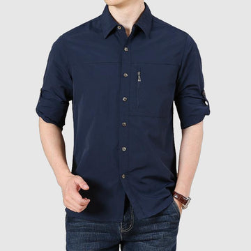 Men's long sleeve shirt with button closure