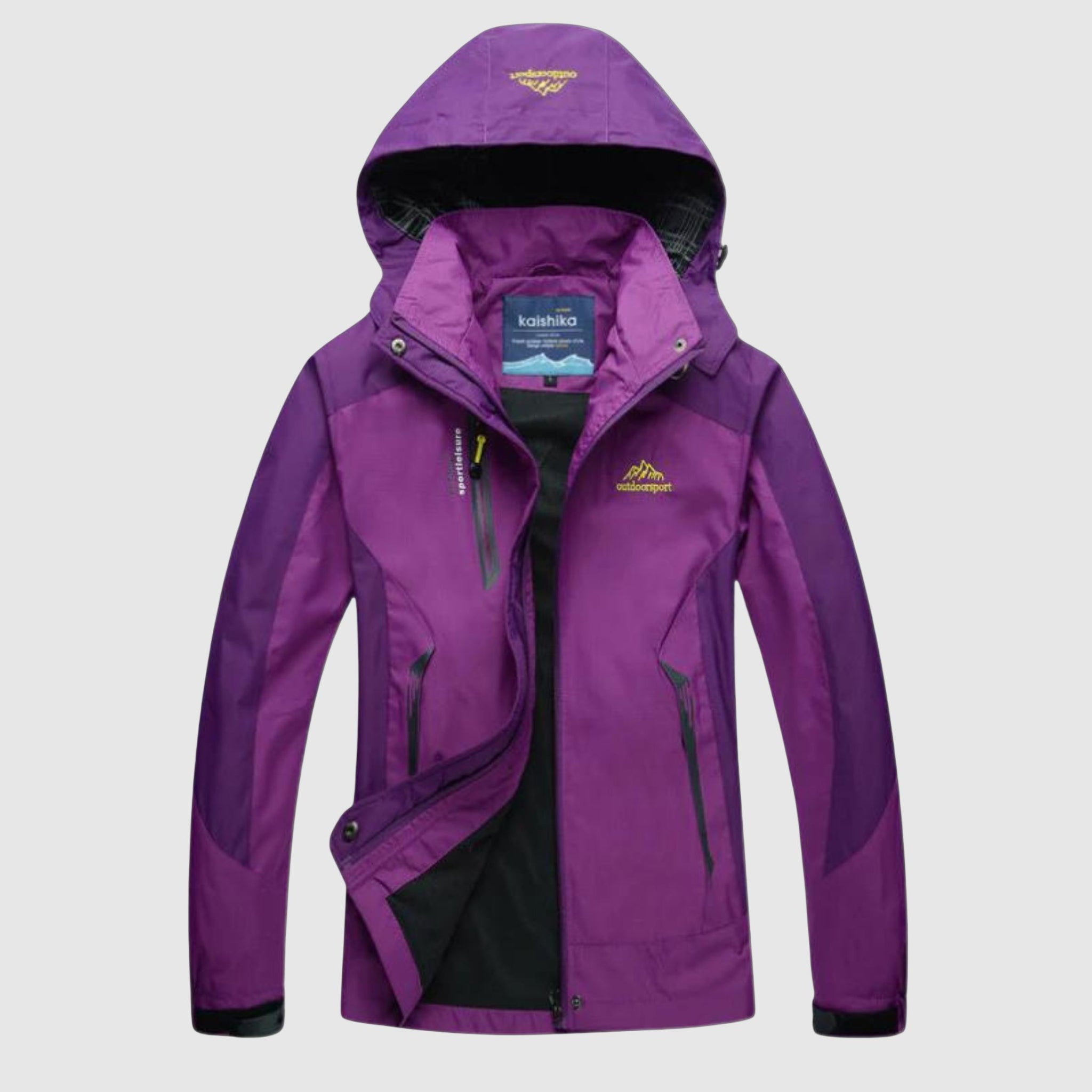 Women's waterproof hooded outdoor jacket for extreme adventures