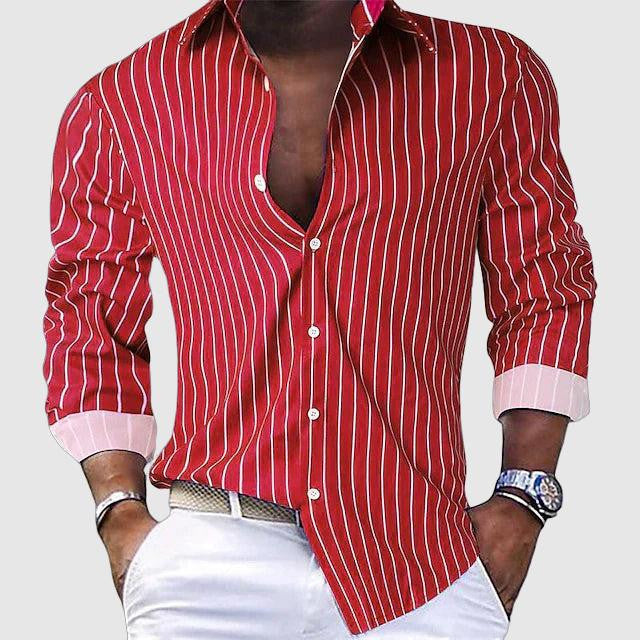 Men’s classic striped shirt with button closure