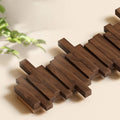 Walnut Wood Fold-Out Wall Hook Rack