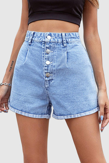 Raelyn - high-waist loose denim shorts