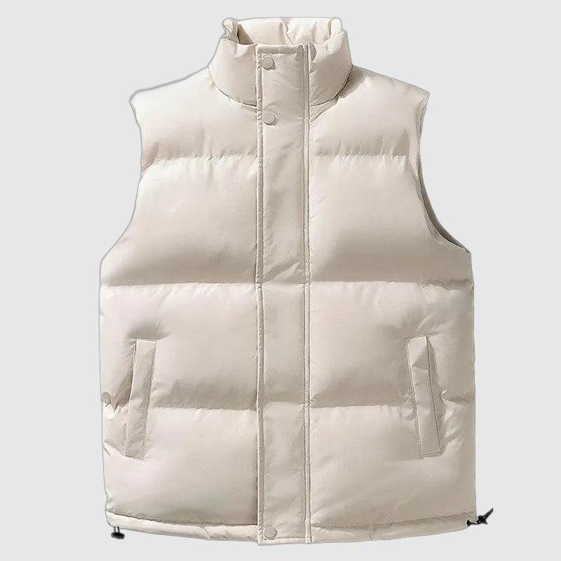 Men's sleeveless vest jackets with stand-up collar