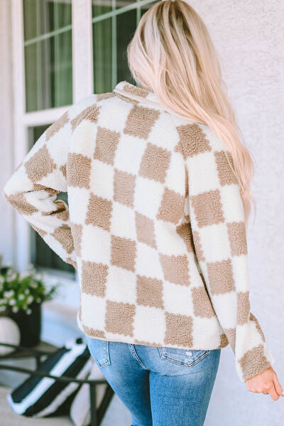 Savannah - checkered snap-down long-sleeve jacket