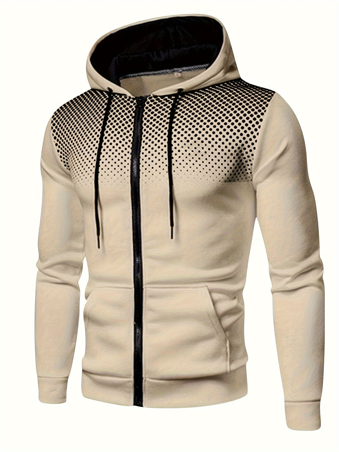 Solid thermal hoodie men's casual pullover sweatshirt