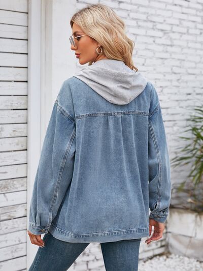 Jade - denim jacket with pockets and detachable hood