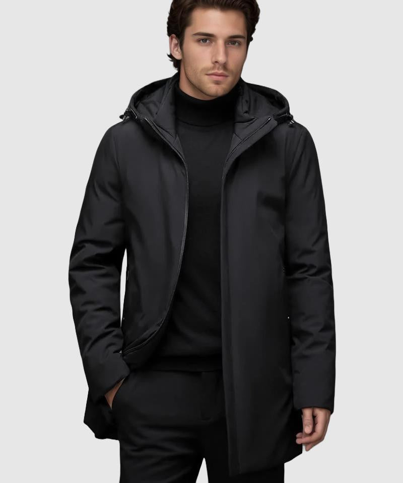 Men's longline jacket with multiple pockets