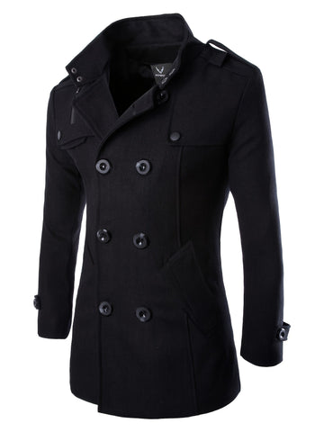 Men's double-breasted peacoat for classic warmth