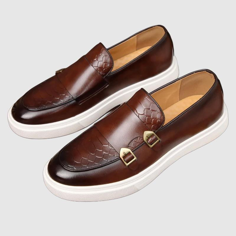 Men's Double Buckle Slip-On Loafers | Premium Material, Classic Style, Comfortable Fit