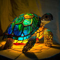 Tiffany-Style Stained Glass Elephant Table Lamp