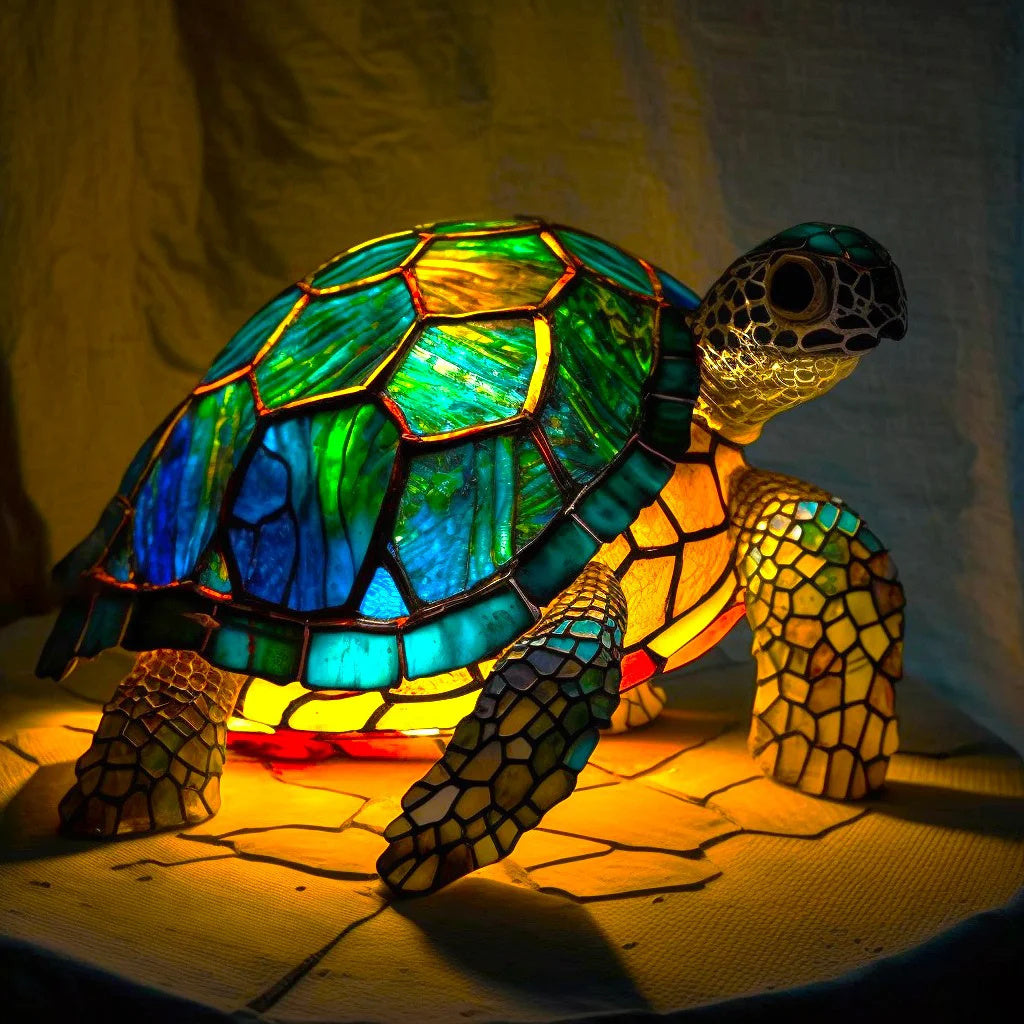 Tiffany-Style Stained Glass Elephant Table Lamp
