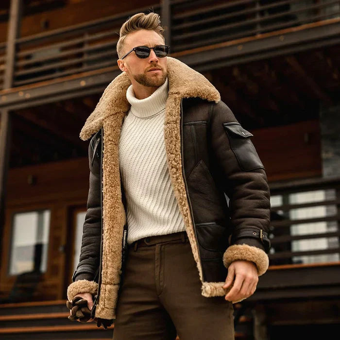 Men's shearling aviator jacket