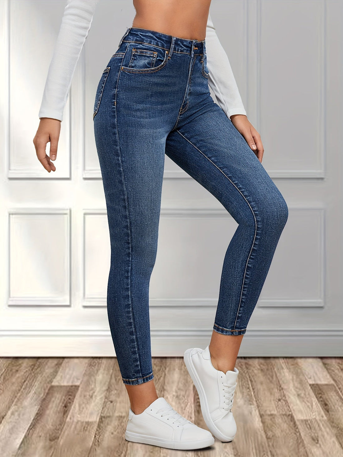 Isabella - dark blue skinny jeans