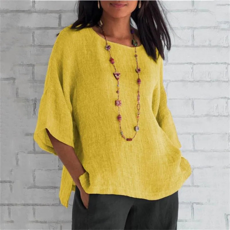 Women's linen tunic top for effortless everyday wear