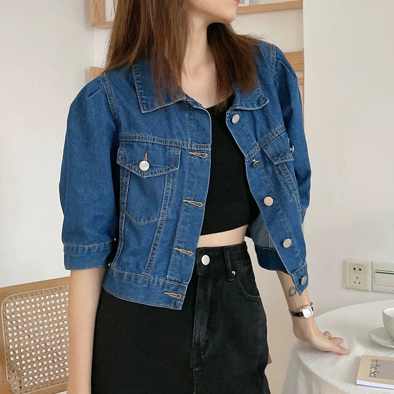 Women's cropped denim jacket for a fresh summer look