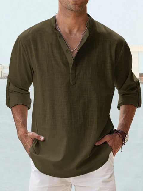 Men’s Short Sleeve Shirt - Lightweight Cotton - Relaxed Fit - Button-Up Casual Wear