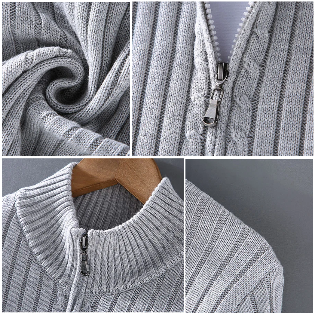 Men's ribbed knit cardigan for laid-back layering