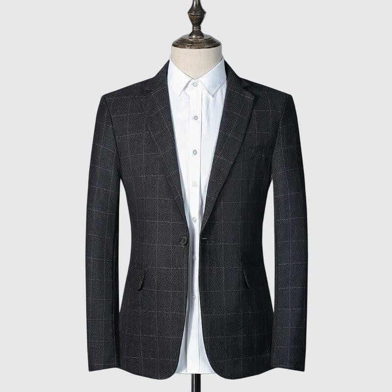 Men’s Blazer - Windowpane Check - Modern Fit - Single-Breasted Two-Button