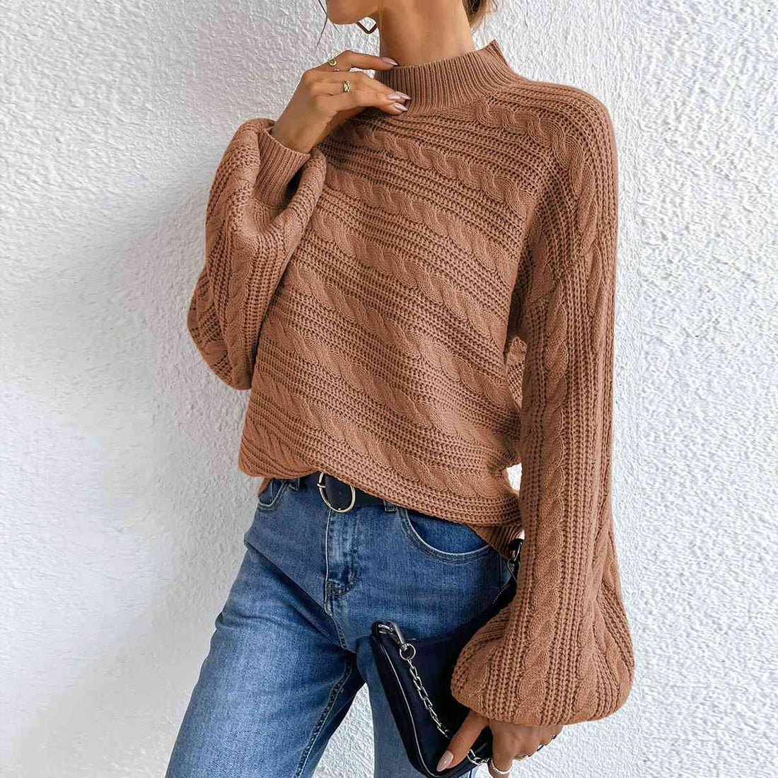 Katelynn - loose round neck cable knit sweater