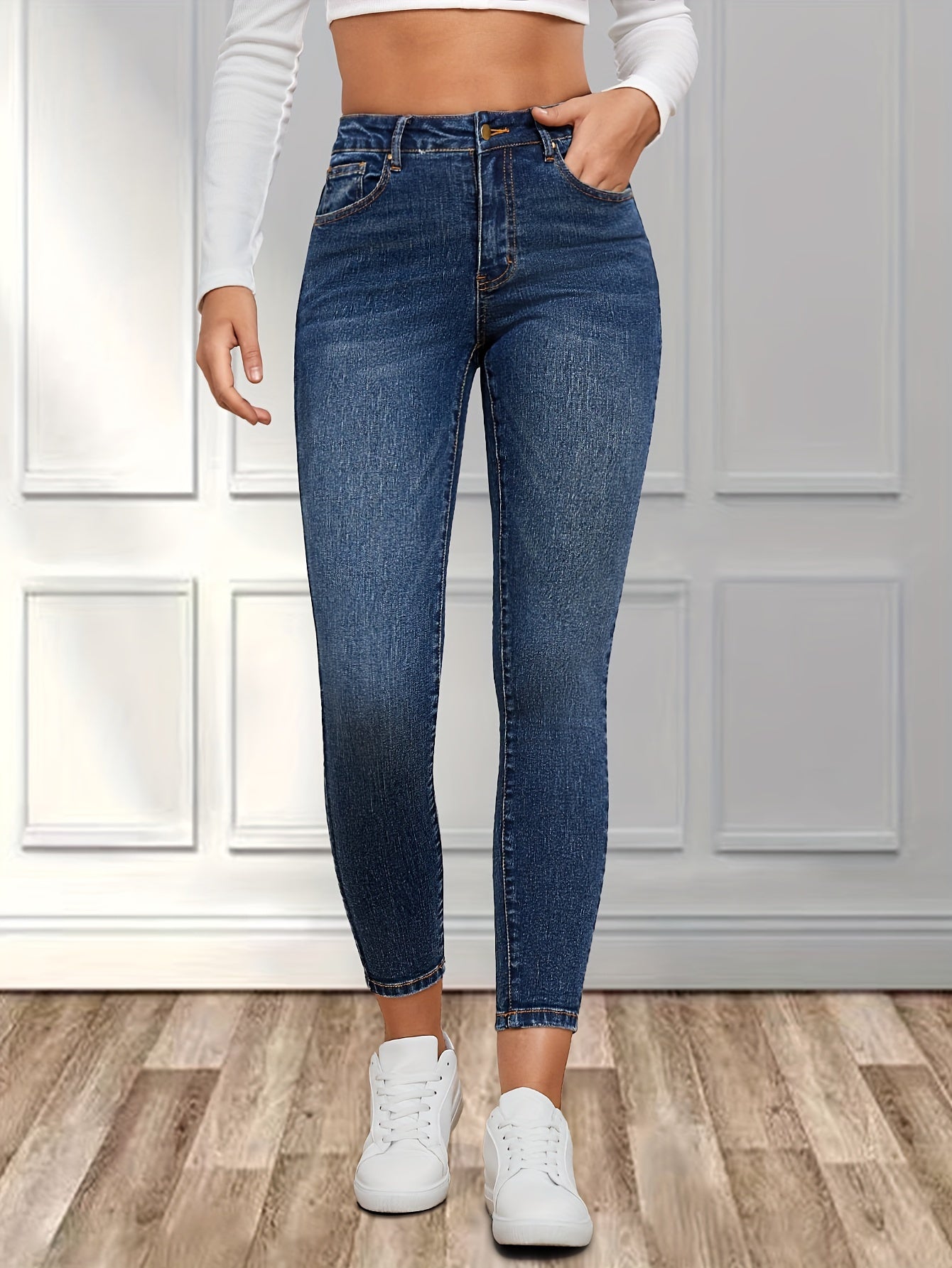 Isabella - dark blue skinny jeans