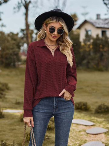 Casual long-sleeved women's urban style t-shirt