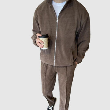 Men's zippered jacket and pants set