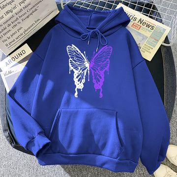 Women's butterfly print hoodie for casual flair