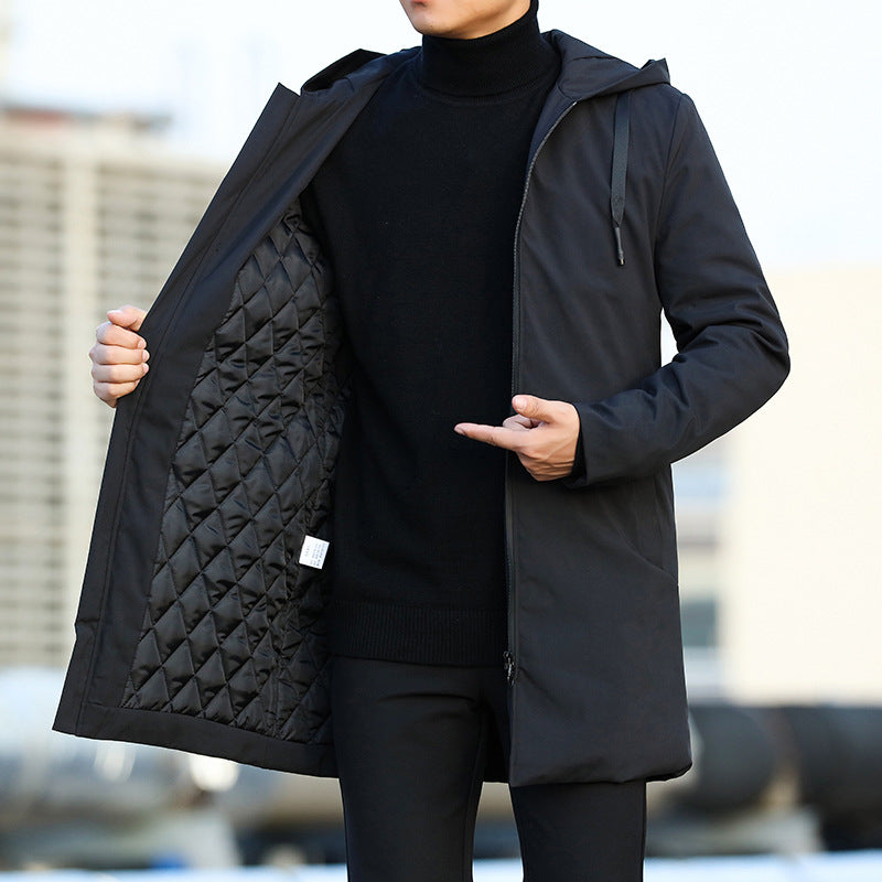 Men's quilted hooded winter coat for ultimate warmth