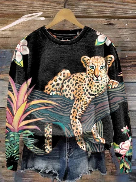 Women's wild spirit animal print sweatshirt