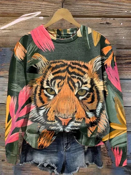 Women's wild spirit animal print sweatshirt