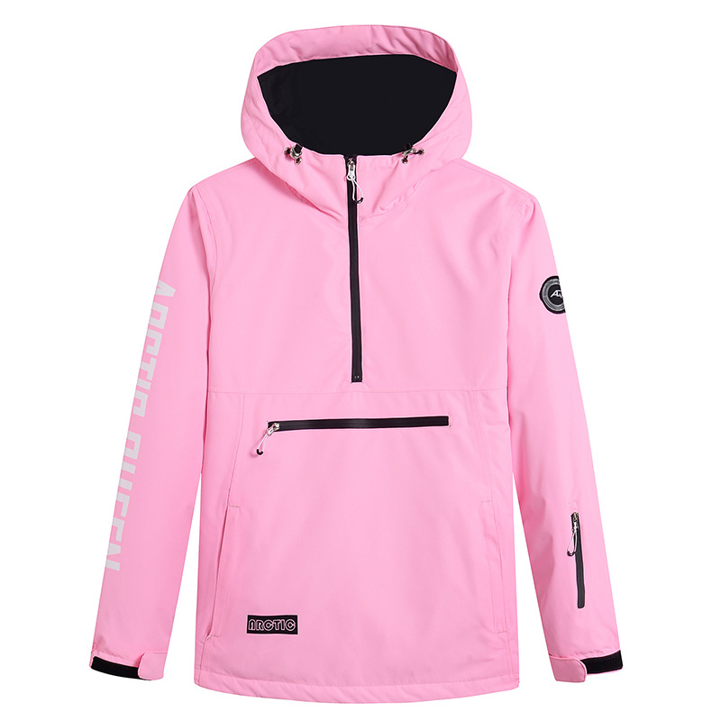 Women’s Ski Hoodie – Water-Resistant Windproof – Relaxed Fit – Half-Zip with Pockets