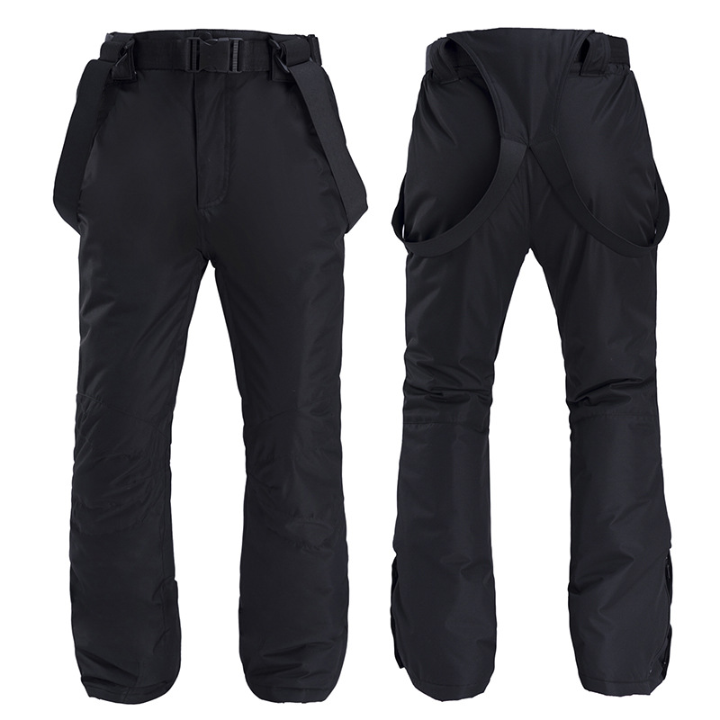 Men’s Bib Ski Pants – Water-Resistant – Adjustable Waist – Removable Suspenders – Full Length