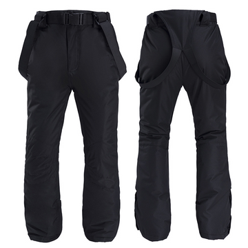 Men’s Bib Ski Pants – Water-Resistant – Adjustable Waist – Removable Suspenders – Full Length
