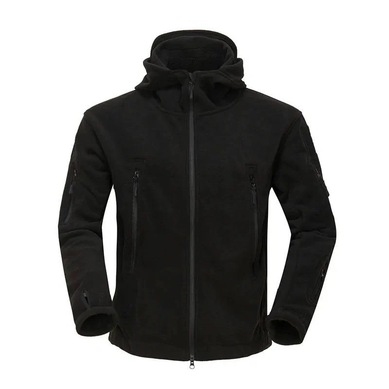 Men’s Fleece Jacket – Regular Fit – Hooded Full Zip – Zipper Pockets – Durable Design