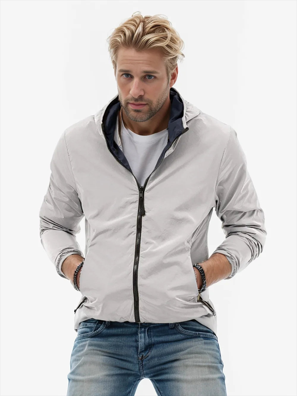 Men's lightweight hooded jacket for a casual look