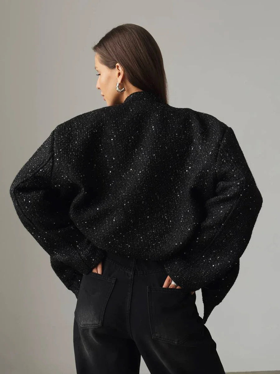 Women's sequin tweed jacket for a glamorous edge