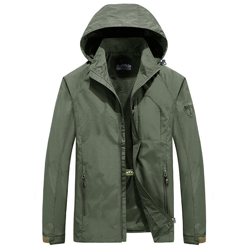 Men’s Hooded Jacket – Quick-Drying – Loose Fit – Multi-Pocket Outdoor Wear