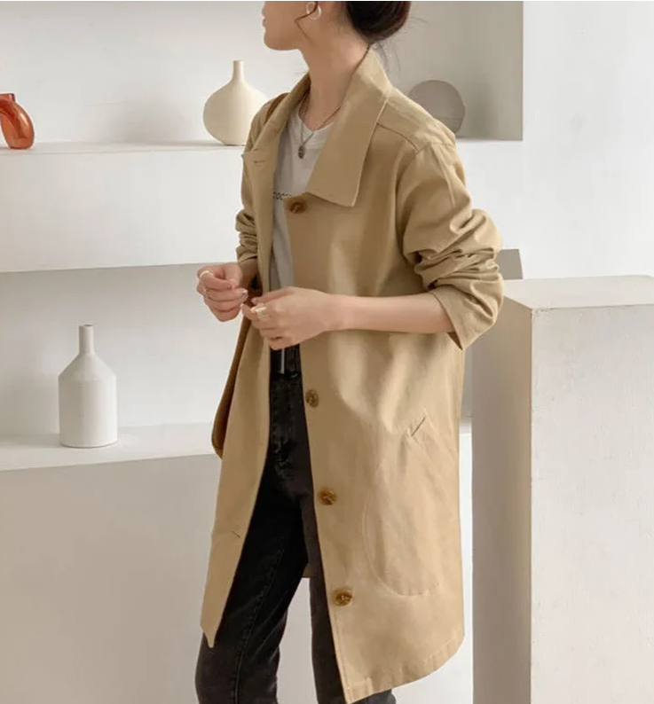 Women's minimalist trench coat