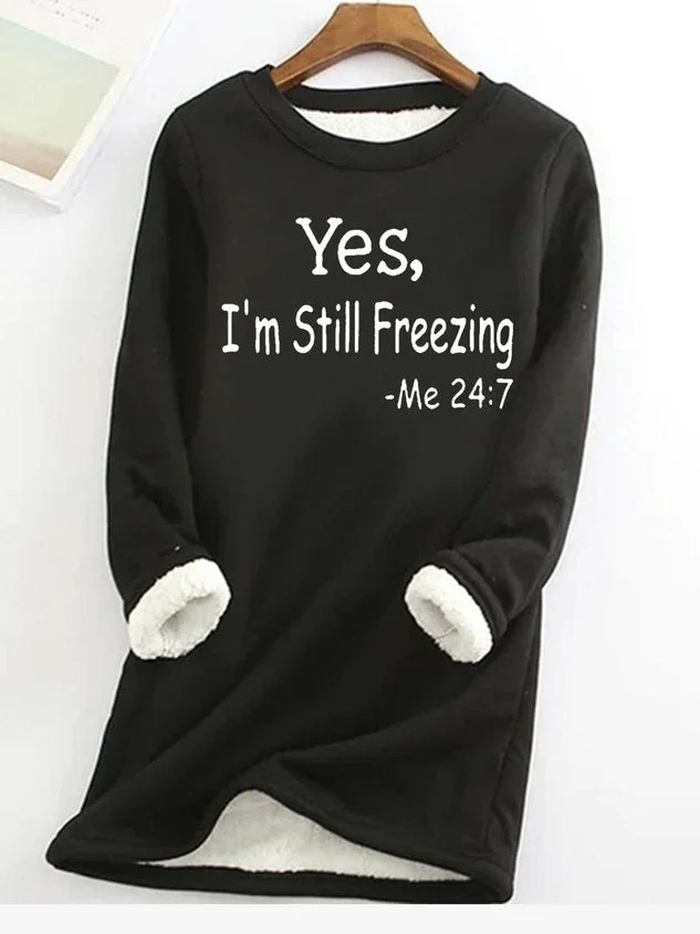 Women's fleece-lined sweatshirt for cozy humor